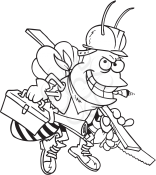Royalty Free Clipart Image of a Worker Bee