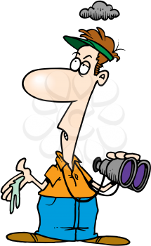 Royalty Free Clipart Image of a Man With Binoculars