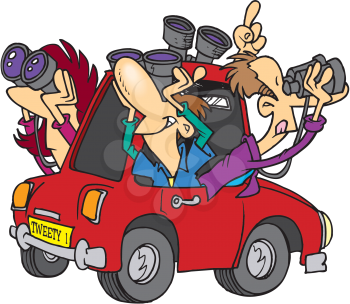 Royalty Free Clipart Image of People in a Car