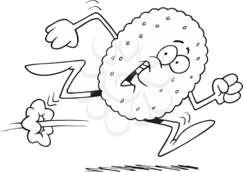 Royalty Free Clipart Image of a Running Cookie