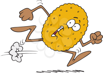 Royalty Free Clipart Image of a Running Cookie