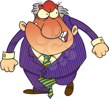 Royalty Free Clipart Image of an Angry Businessman