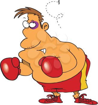 Royalty Free Clipart Image of a Boxer and a Fly