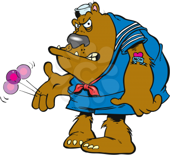 Royalty Free Clipart Image of a Bear in a Boy's Sailor Suit