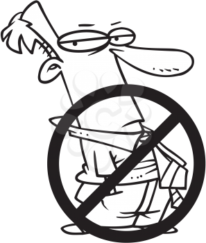 Royalty Free Clipart Image of a Cancelled Man