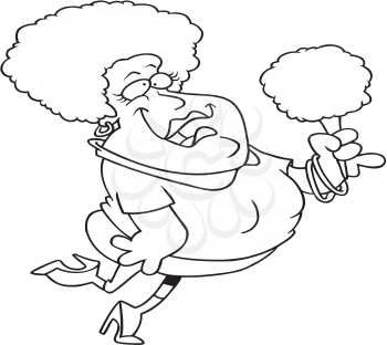 Royalty Free Clipart Image of a Woman With Candy Floss