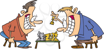 Royalty Free Clipart Image of a Chess Match