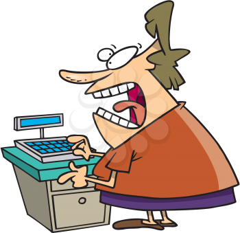 Royalty Free Clipart Image of a Clerk