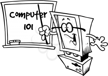 Royalty Free Clipart Image of a Computer Teacher