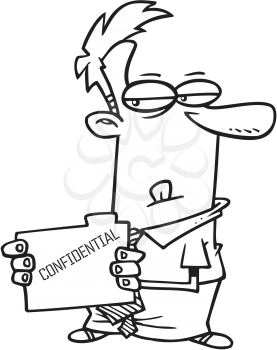 Royalty Free Clipart Image of a Man With a Confidential File