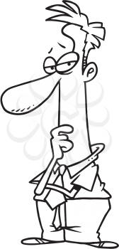 Royalty Free Clipart Image of a Thoughtful Man