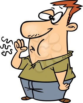 Royalty Free Clipart Image of a
Man Coughing