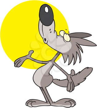 Royalty Free Clipart Image of a Howling Coyote