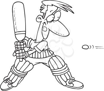 Royalty Free Clipart Image of a Cricket Player