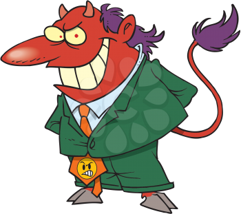 Royalty Free Clipart Image of the Devil in a Suit