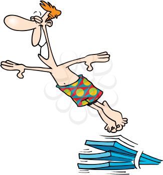 Royalty Free Clipart Image of a Man Diving