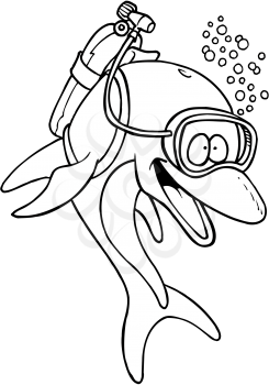 Royalty Free Clipart Image of a Dolphin