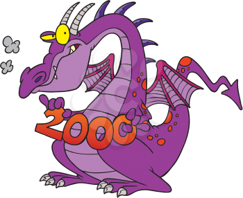 Royalty Free Clipart Image of a Dragon for 2000
