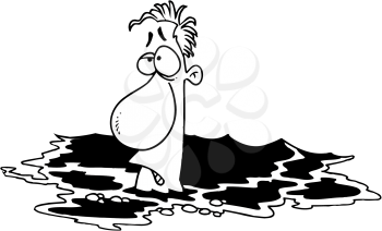 Royalty Free Clipart Image of a Man Drowning