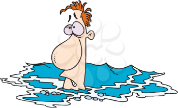 Royalty Free Clipart Image of a Man Drowning