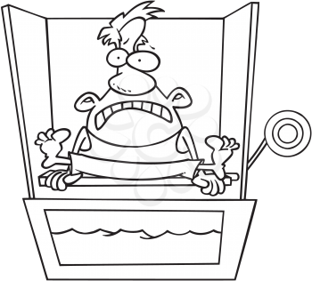 Royalty Free Clipart Image of a Man in a Dunk Tank