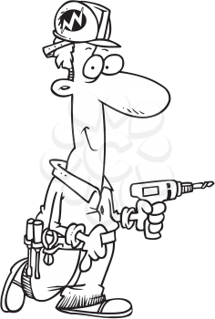 Royalty Free Clipart Image of a Handyman
