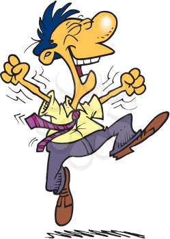 Royalty Free Clipart Image of an Energetic Man