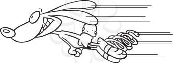 Royalty Free Clipart Image of a Rabbit on Springs