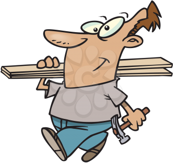 Royalty Free Clipart Image of a Man With Boards
