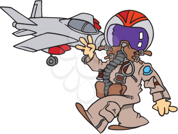 Royalty Free Clipart Image of a Fighter Pilot
