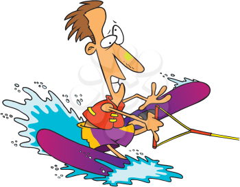 Royalty Free Clipart Image of a Water Skier