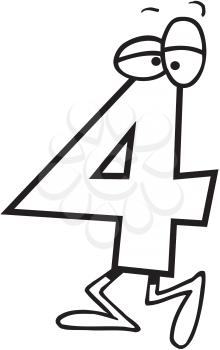 Royalty Free Clipart Image of the Number Four