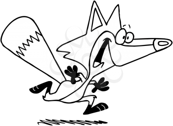 Royalty Free Clipart Image of a Running Fox