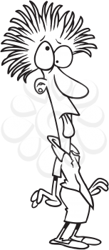 Royalty Free Clipart Image of a Frazzled Woman