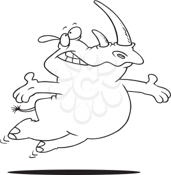 Royalty Free Clipart Image of a Happy Rhinoceros