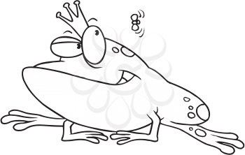 Royalty Free Clipart Image of a Frog in a Crown