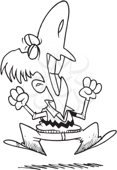 Royalty Free Clipart Image of a Frustrated Man