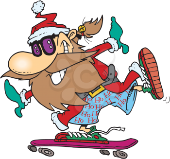 Royalty Free Clipart Image of a Funky Santa