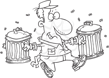 Royalty Free Clipart Image of a Garbage Man
