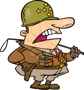 Royalty Free Clipart Image of a Military General Giving Orders