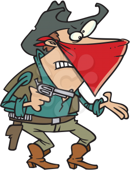 Royalty Free Clipart Image of a Bandit Wearing a Mask