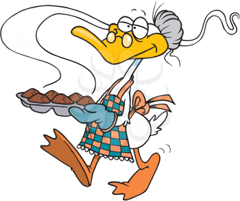 Royalty Free Clipart Image of a Grandma Duck