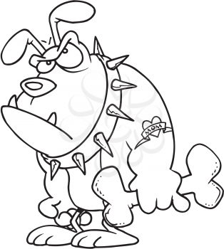 Royalty Free Clipart Image of a Grumpy Dog