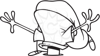 Royalty Free Clipart Image of a Man With His Head in a Hole