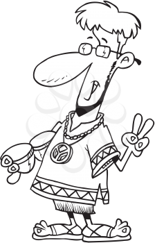 Royalty Free Clipart Image of a Hippie Beatnik