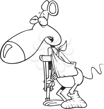 Royalty Free Clipart Image of an Injured Rat