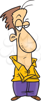 Royalty Free Clipart Image of a Man Looking Bored