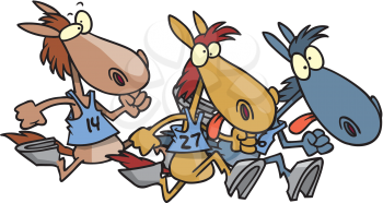 Royalty Free Clipart Image of a Horse Race
