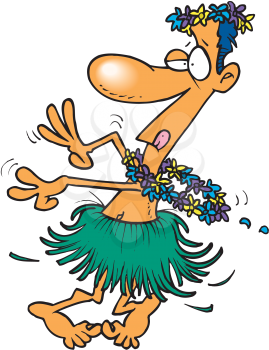 Royalty Free Clipart Image of a Hula Dancer