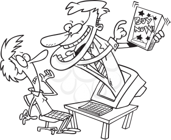 Royalty Free Clipart Image of Intrusive Computer Advertising